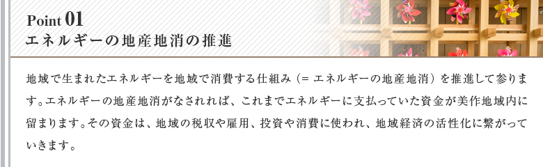 エネルギーの地産地消の推進